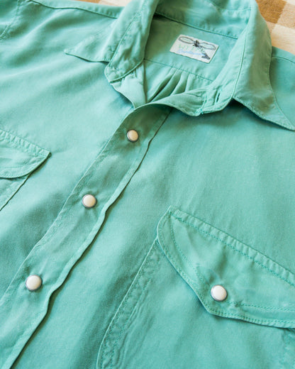 Tencel Gabardine Pearlsnap Shirt - Celadon