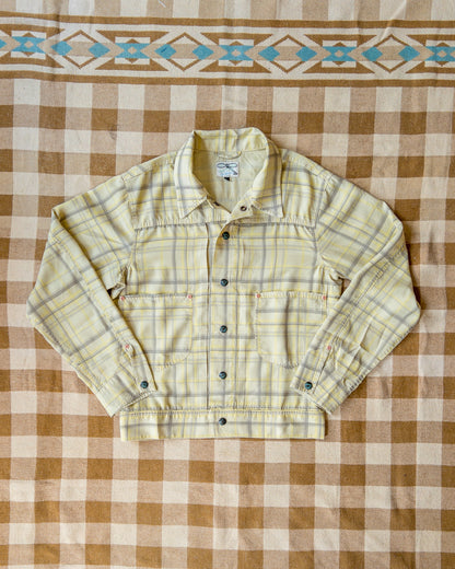 Printed Corral Plaid Tencel Ranch Jacket - Sunflower