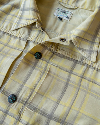 Printed Corral Plaid Tencel Ranch Jacket - Sunflower