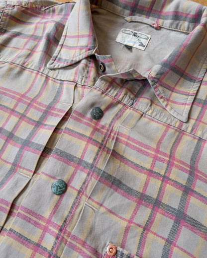 Printed Corral Plaid Tencel Ranch Jacket - Nutmeg