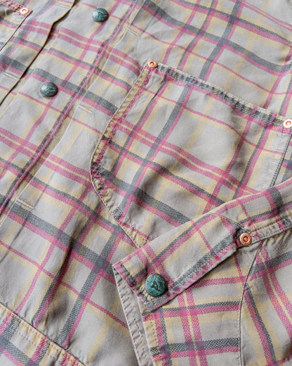 Printed Corral Plaid Tencel Ranch Jacket - Nutmeg