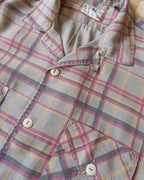Printed Corral Plaid Tencel Patio Shirt - Nutmeg