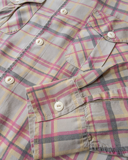 Printed Corral Plaid Tencel Patio Shirt - Nutmeg