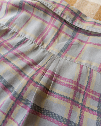 Printed Corral Plaid Tencel Patio Shirt - Nutmeg
