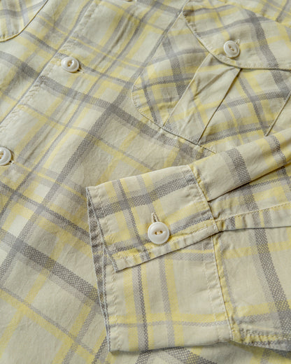 Printed Corral Plaid Tencel Patio Shirt - Sunflower
