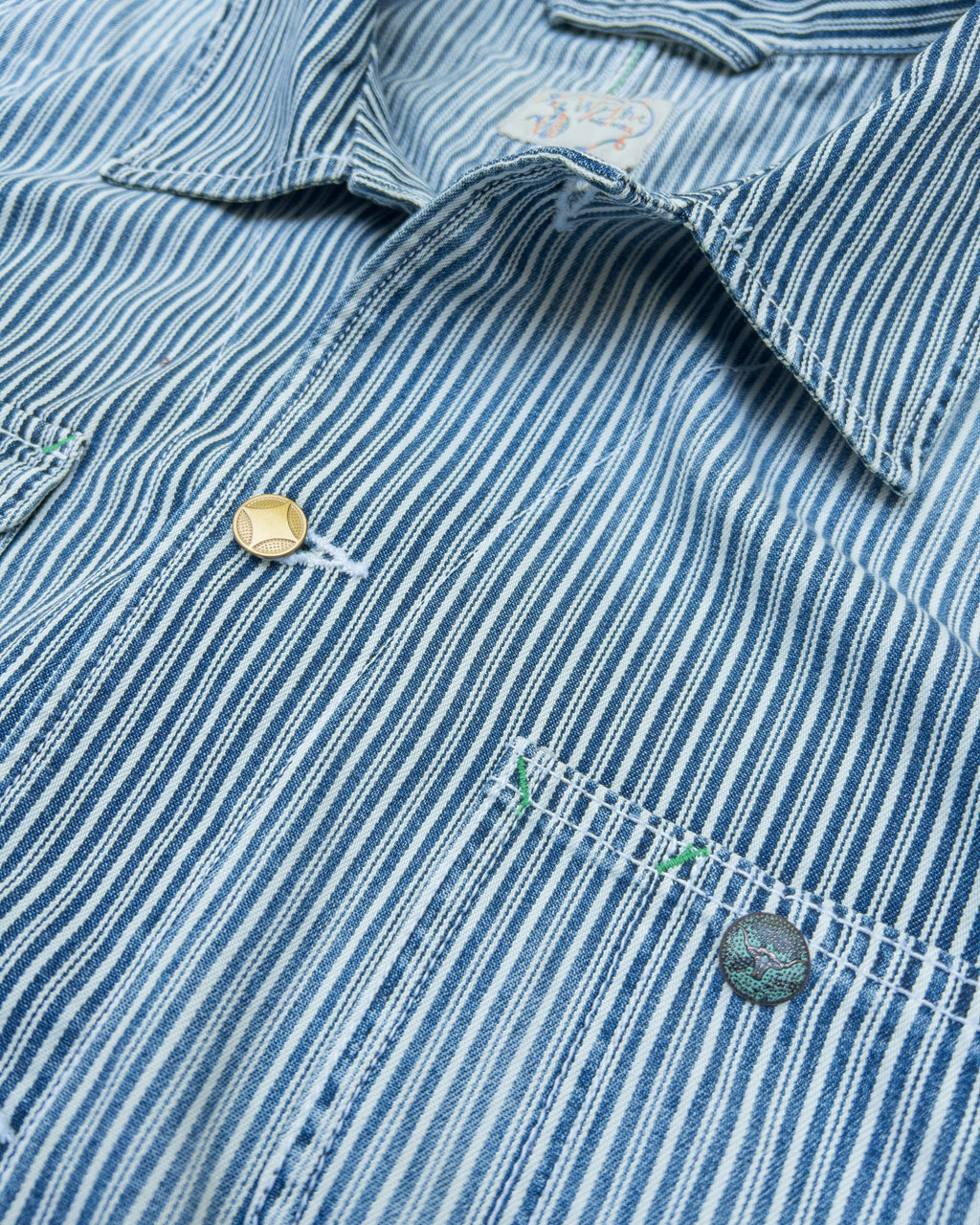 Liberty Stripe Barn Jacket - Washed Indigo