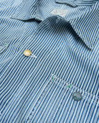 Liberty Stripe Barn Jacket - Washed Indigo