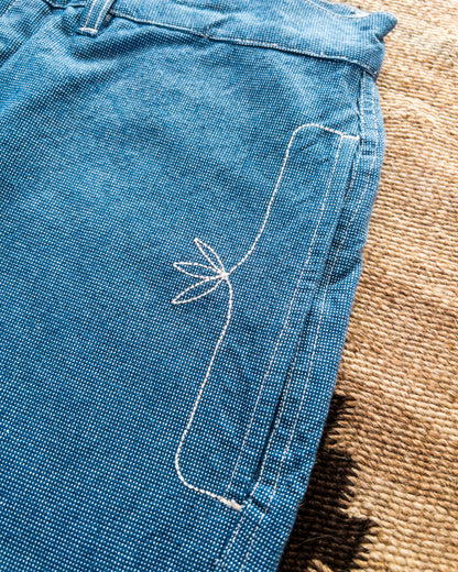 Heavyweight Pinpoint Canvas Chino - Blue