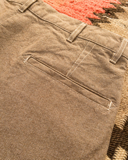 Heavyweight Pinpoint Canvas Chino - Brown