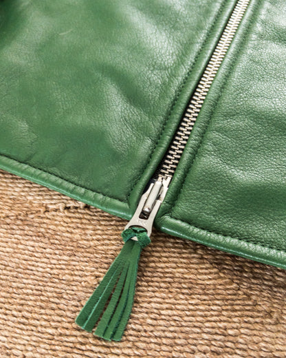 Mustang Fringe Leather Jacket - Green
