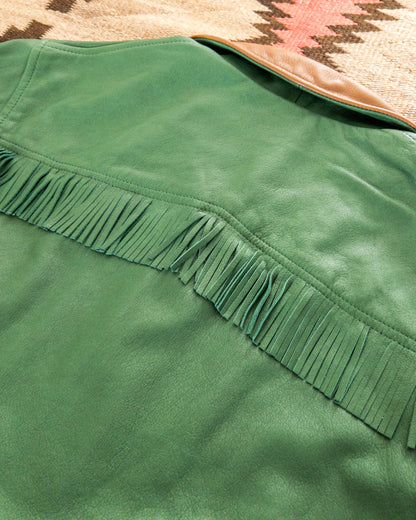 Mustang Fringe Leather Jacket - Green