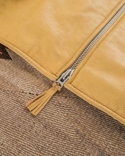 Mustang Fringe Leather Jacket - Yellow