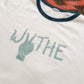 Peace Print Tubular Ringer T-Shirt - Navy