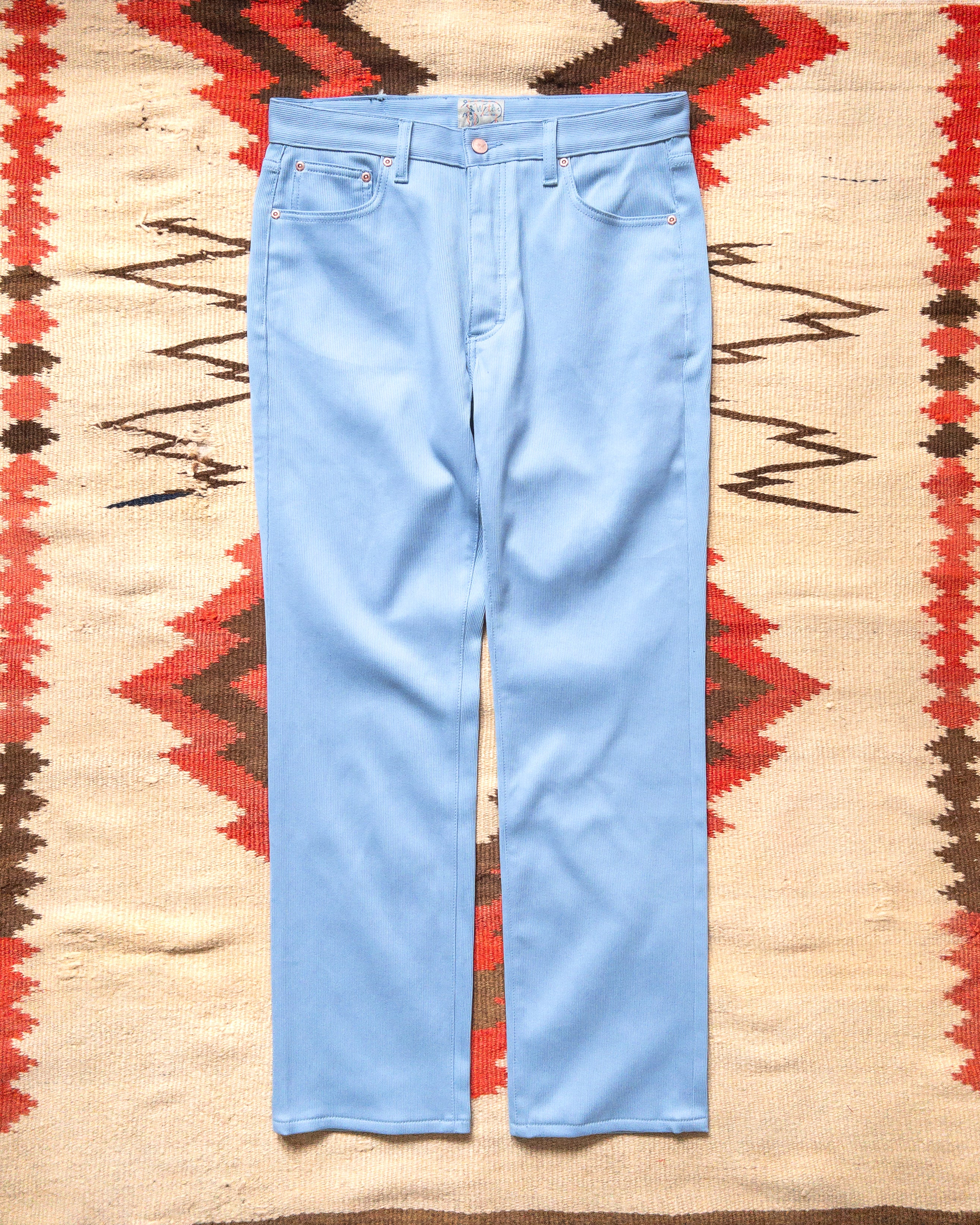 Bedford Cord Five Pocket Pants - Sky Blue - USA