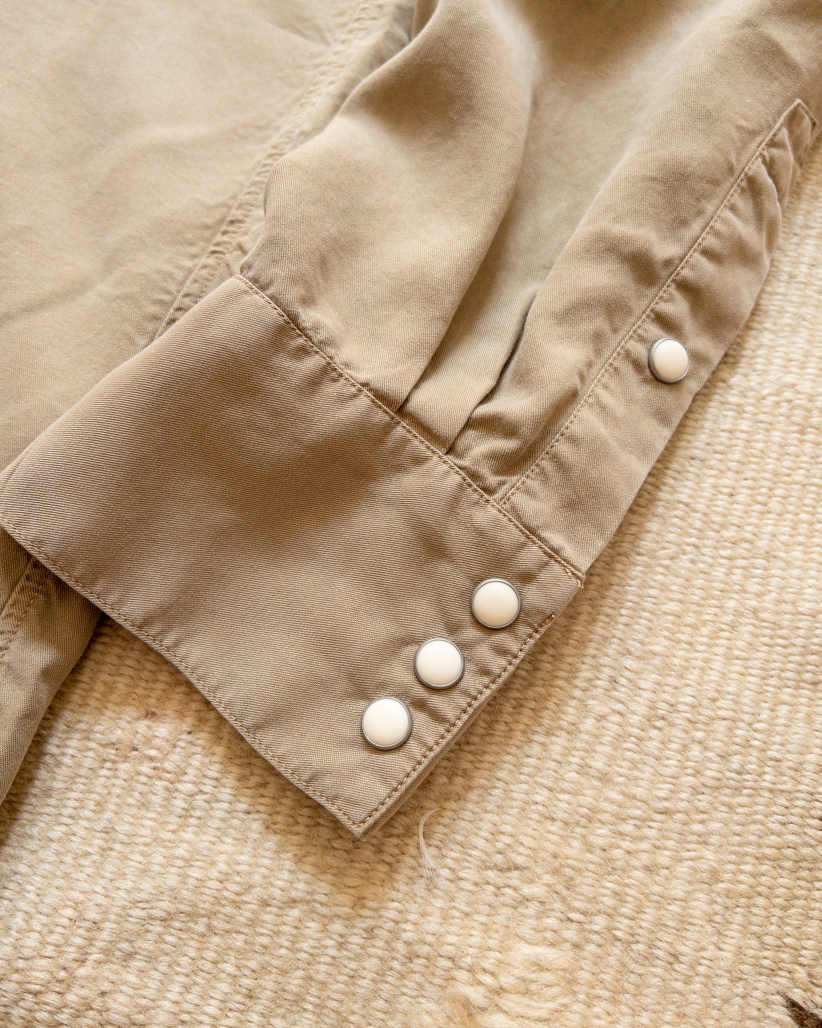 Tencel Gabardine Pearlsnap Shirt - Camp Khaki