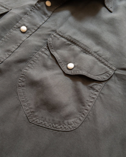 Tencel Gabardine Pearlsnap Shirt - Faded Black