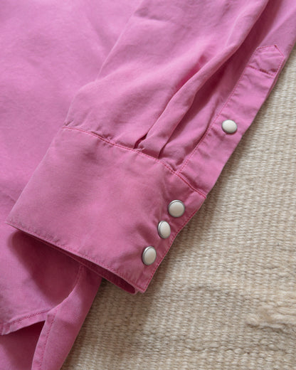 Tencel Gabardine Pearlsnap Shirt - Flamingo