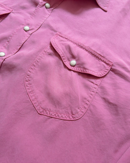 Tencel Gabardine Pearlsnap Shirt - Flamingo