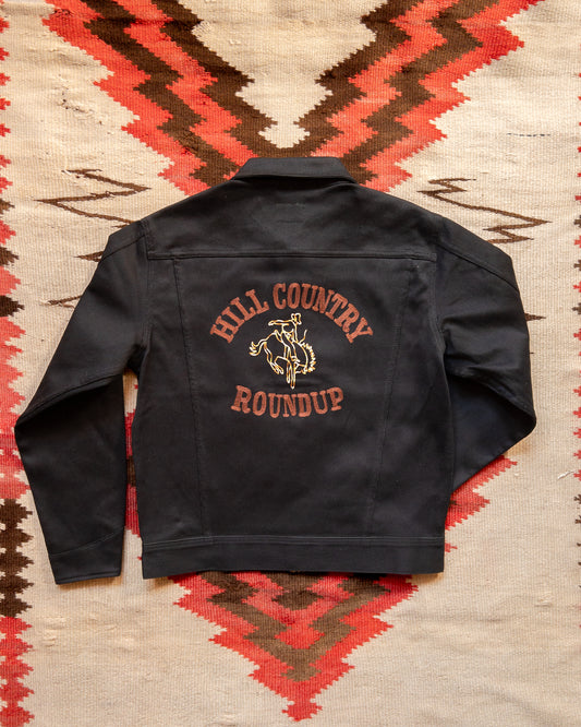 Embroidered Bedford Cord Ranch Jacket - Black
