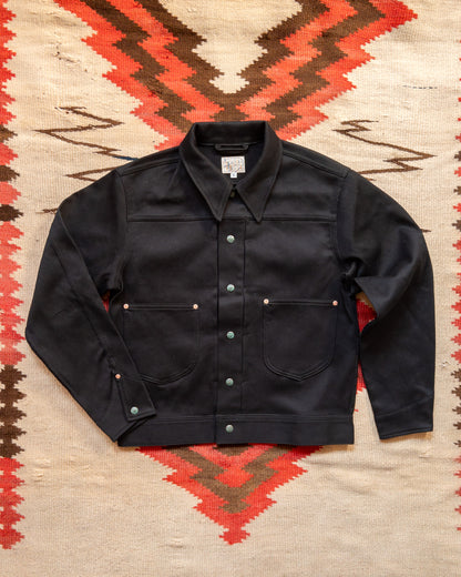 Embroidered Bedford Cord Ranch Jacket - Black