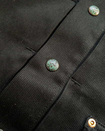 Embroidered Bedford Cord Ranch Jacket - Black