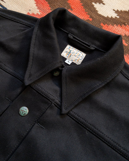 Embroidered Bedford Cord Ranch Jacket - Black