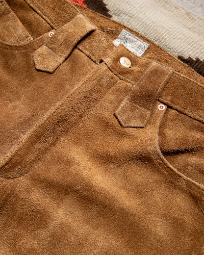 Suede Five Pocket Flares - Honey