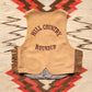 Leather Fringe Vest - Honey