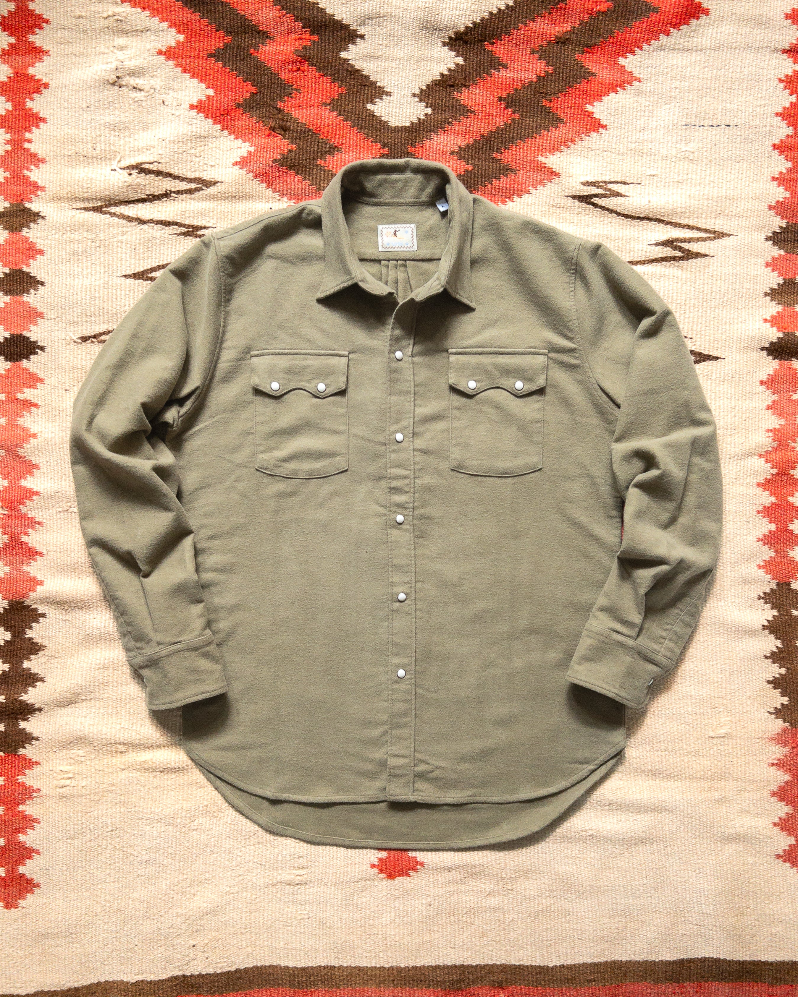 Moleskin Pearlsnap Shirt - Olive – Wythe