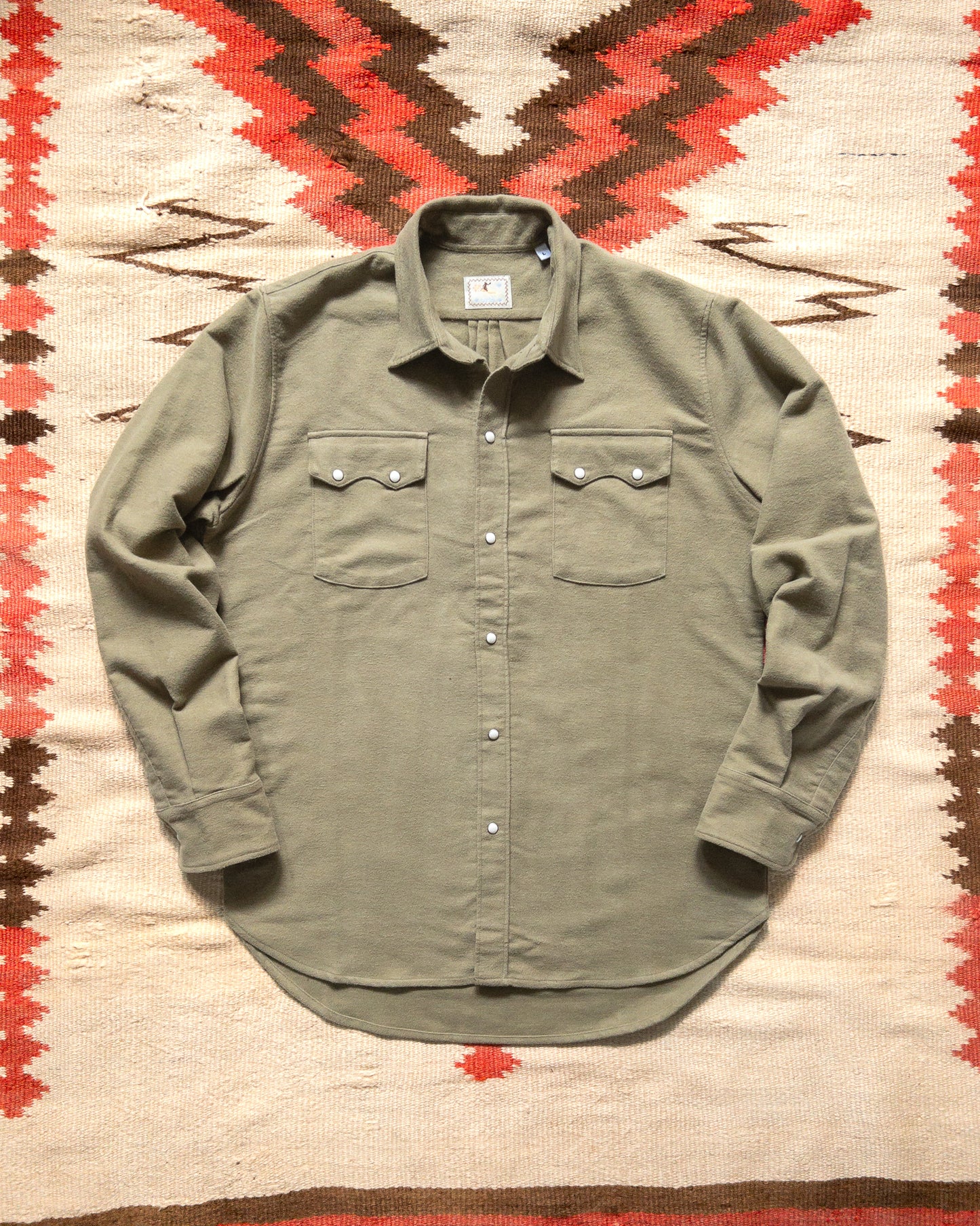 Moleskin Pearlsnap Shirt - Olive