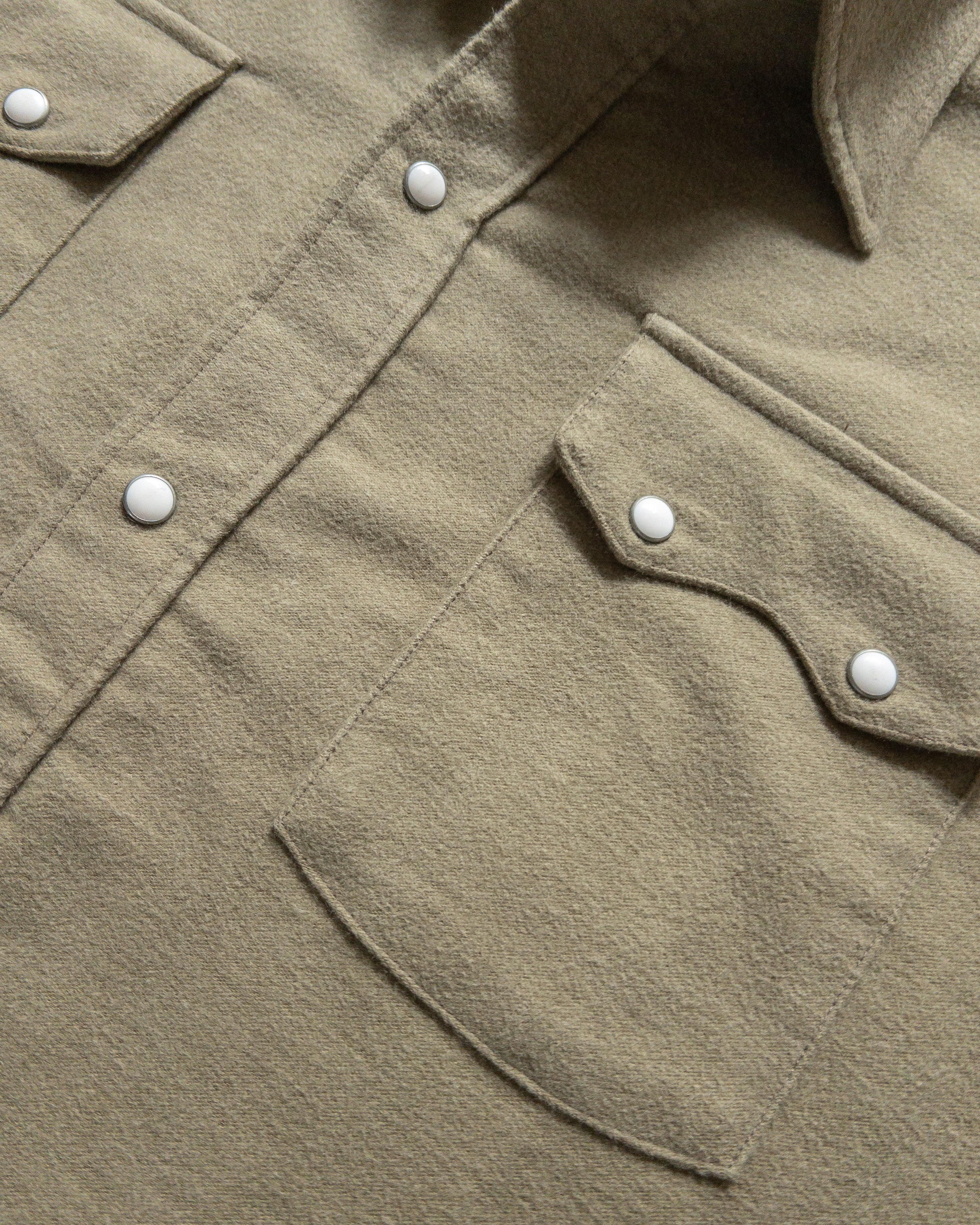 Moleskin Pearlsnap Shirt - Olive – Wythe