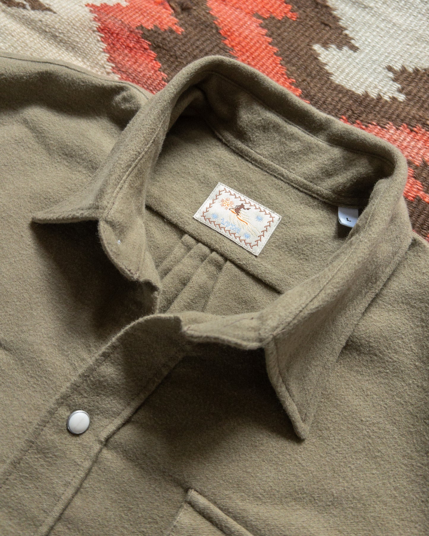 Moleskin Pearlsnap Shirt - Olive
