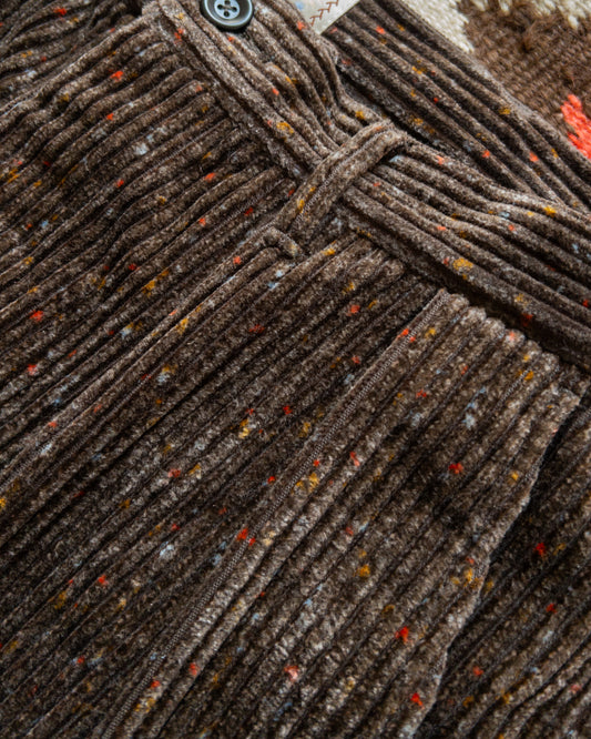 Donegal Corduroy Pleated Chino - Rustic Brown