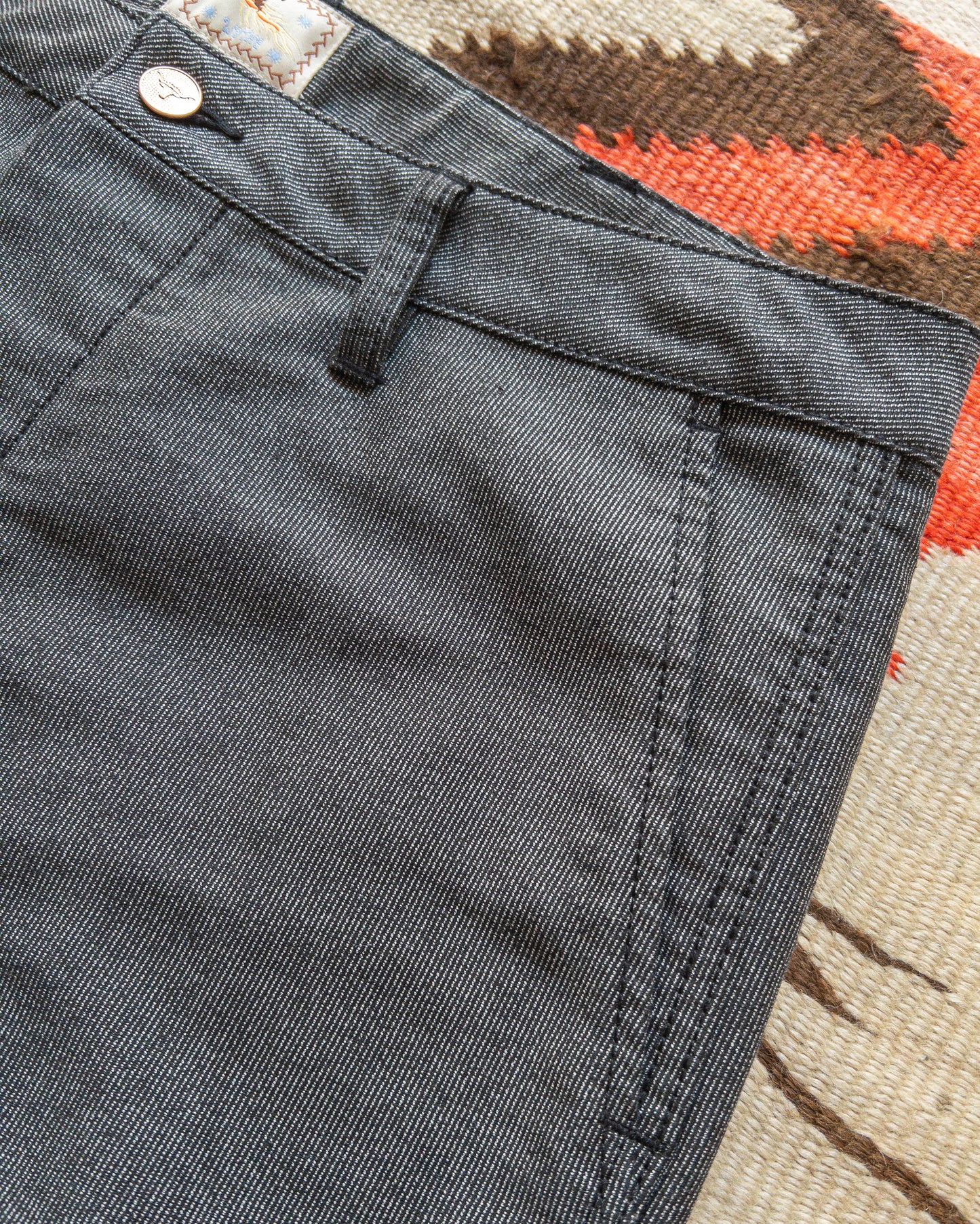 Japanese Wabash Stripe Moleskin Chinos - Charcoal Smoke
