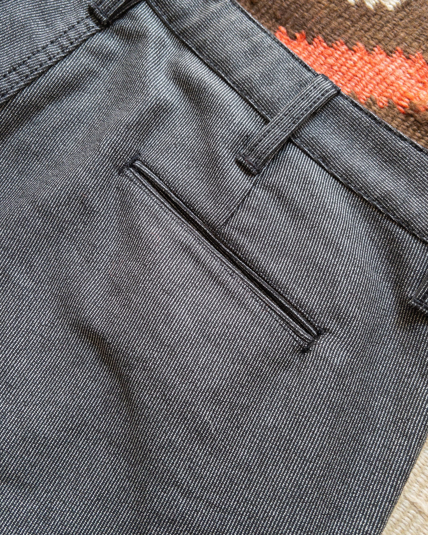 Japanese Wabash Stripe Moleskin Chinos - Charcoal Smoke