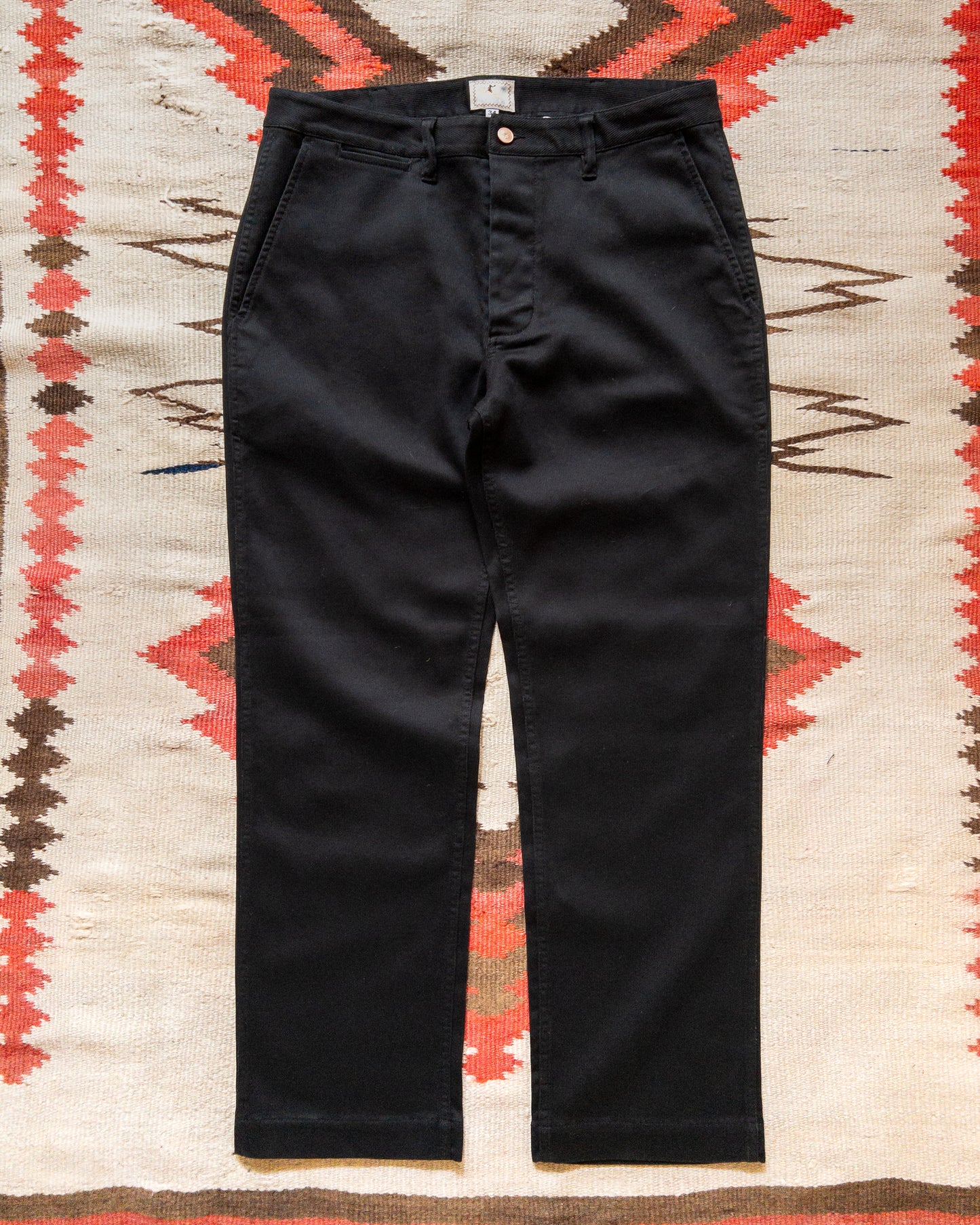 Bedford Cord Flat Front Chinos - Black