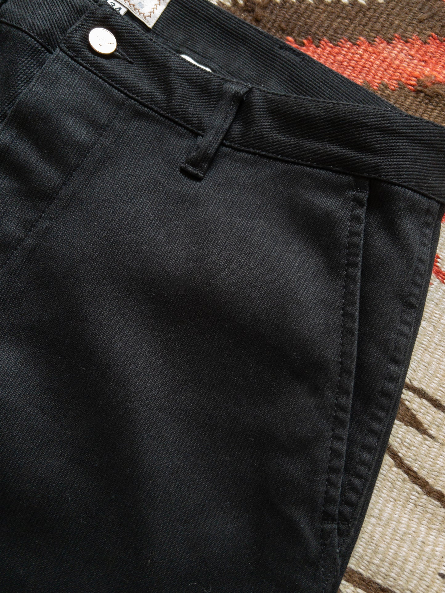 Bedford Cord Flat Front Chinos - Black
