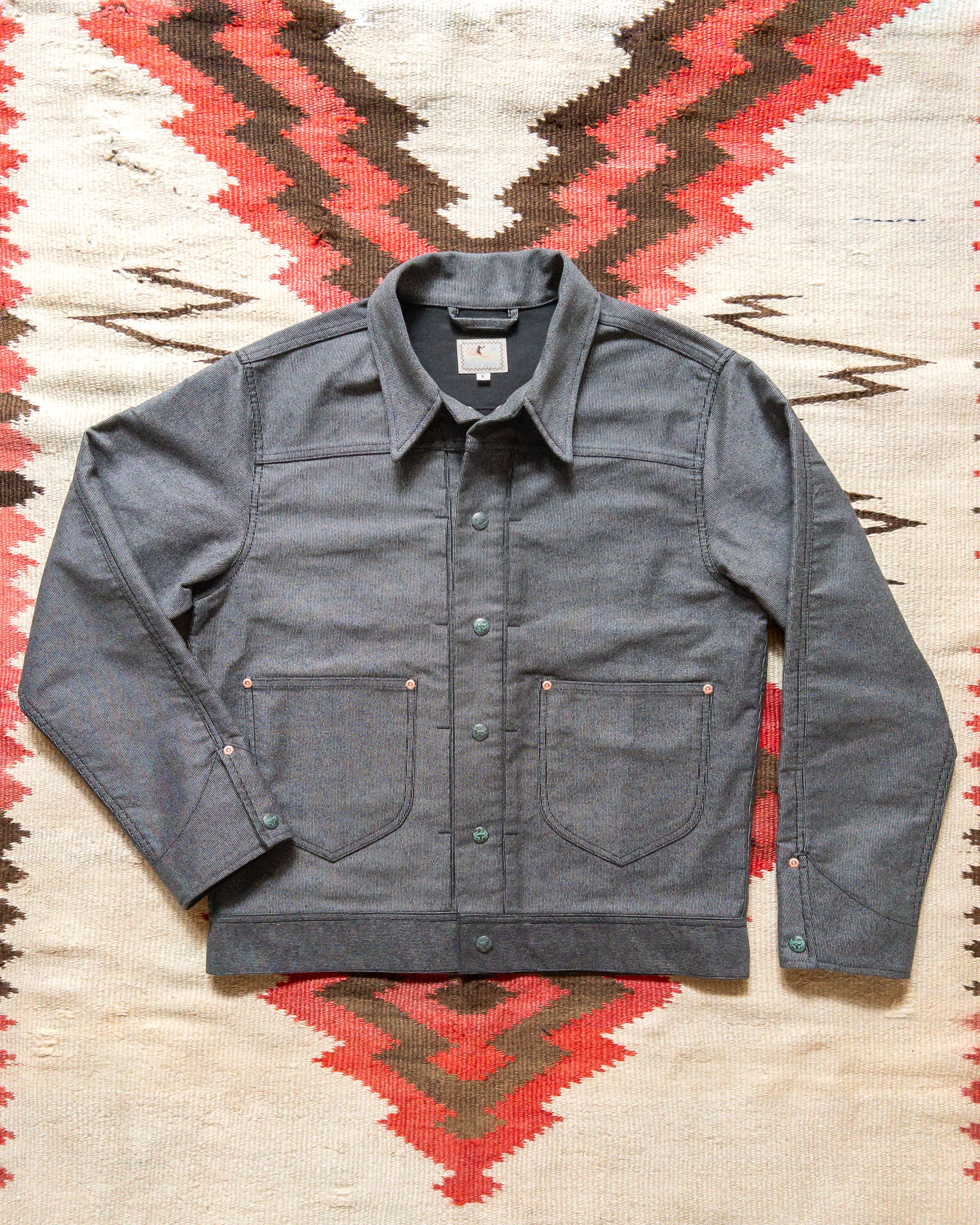 Japanese Wabash Stripe Moleskin Ranch Jacket - Charcoal Smoke – Wythe