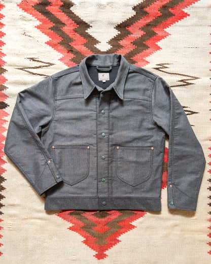 Japanese Wabash Stripe Moleskin Ranch Jacket - Charcoal Smoke