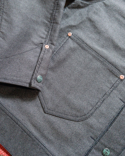 Japanese Wabash Stripe Moleskin Ranch Jacket - Charcoal Smoke