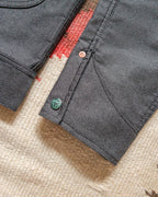 Japanese Wabash Stripe Moleskin Ranch Jacket - Charcoal Smoke