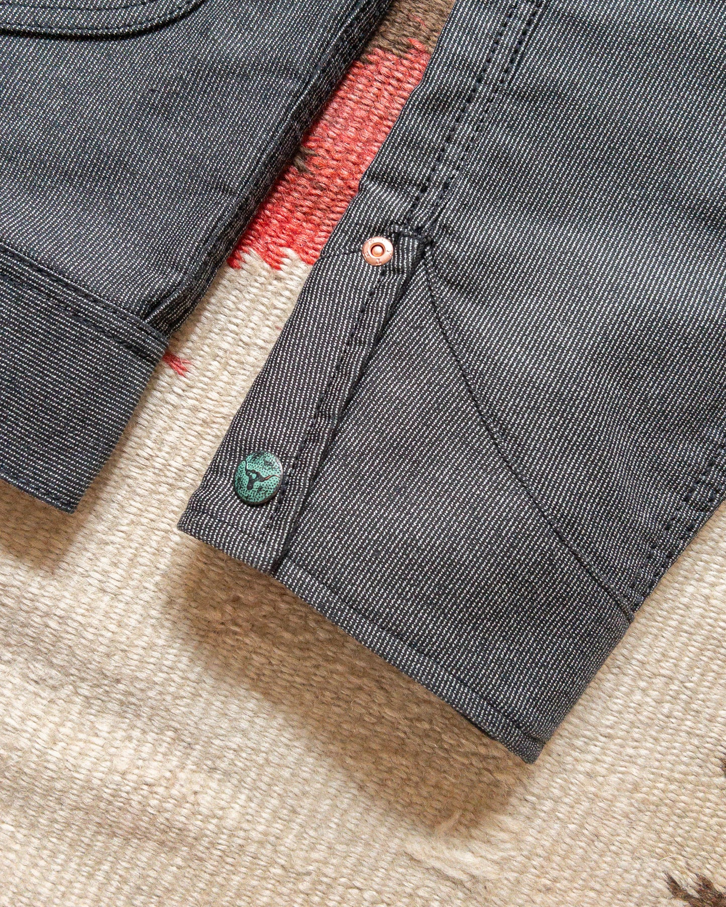 Japanese Wabash Stripe Moleskin Ranch Jacket - Charcoal Smoke