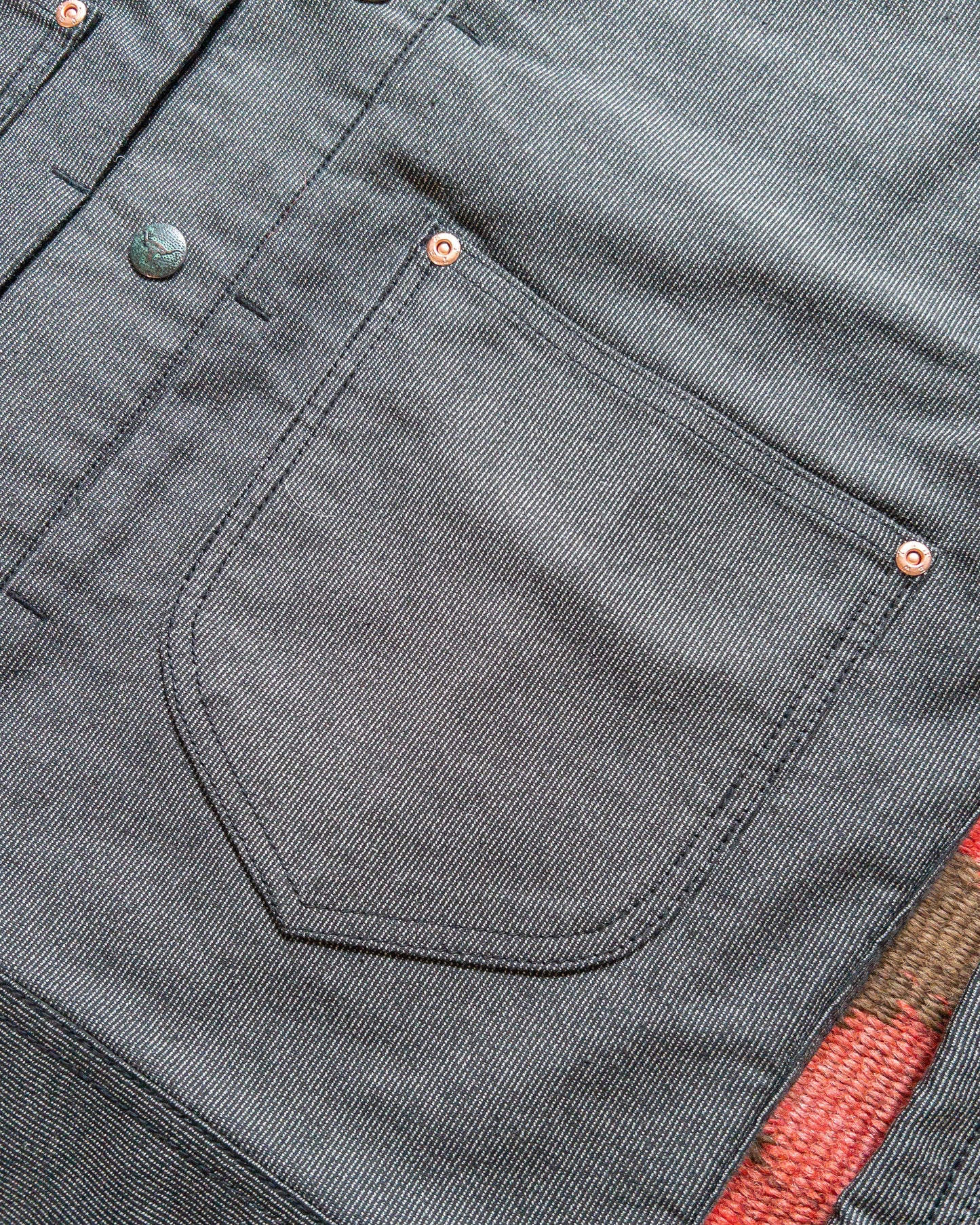 Japanese Wabash Stripe Moleskin Ranch Jacket - Charcoal Smoke