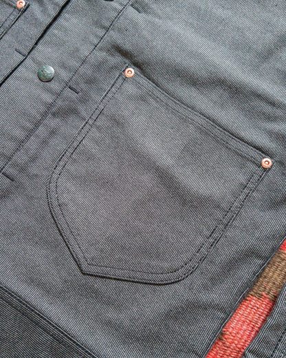 Japanese Wabash Stripe Moleskin Ranch Jacket - Charcoal Smoke