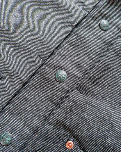 Japanese Wabash Stripe Moleskin Ranch Jacket - Charcoal Smoke