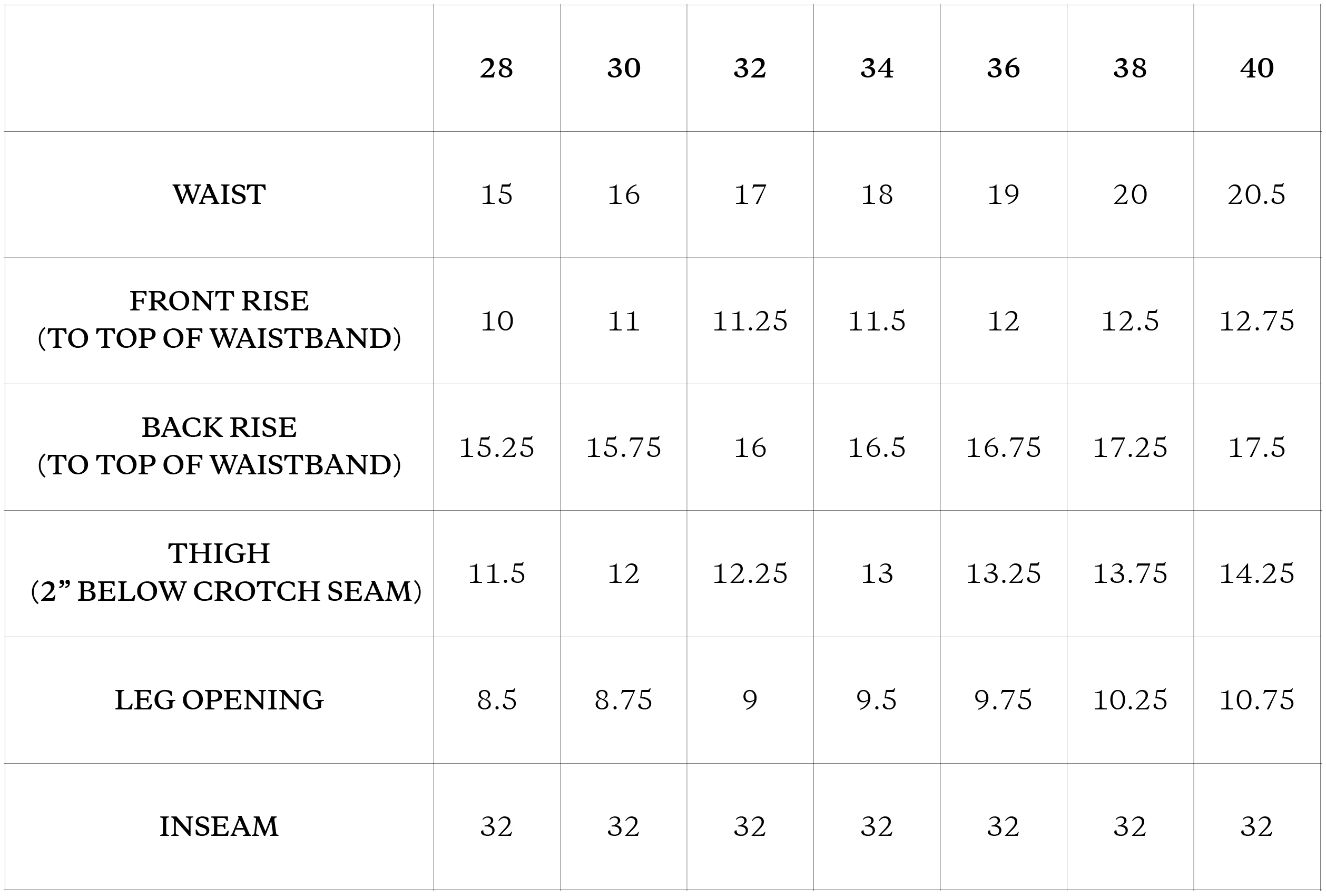 Size Chart