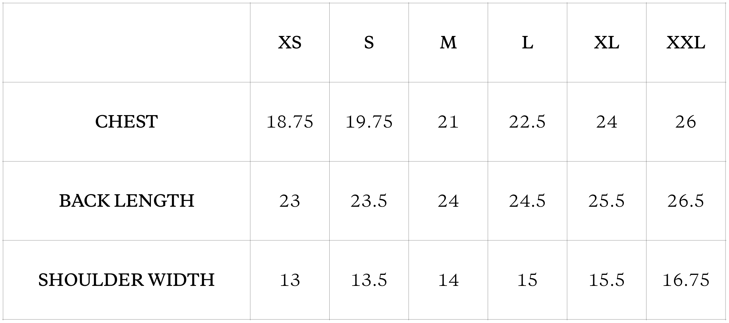 Size Chart