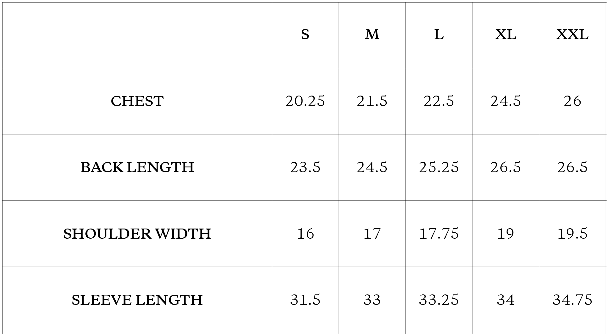 Size Chart