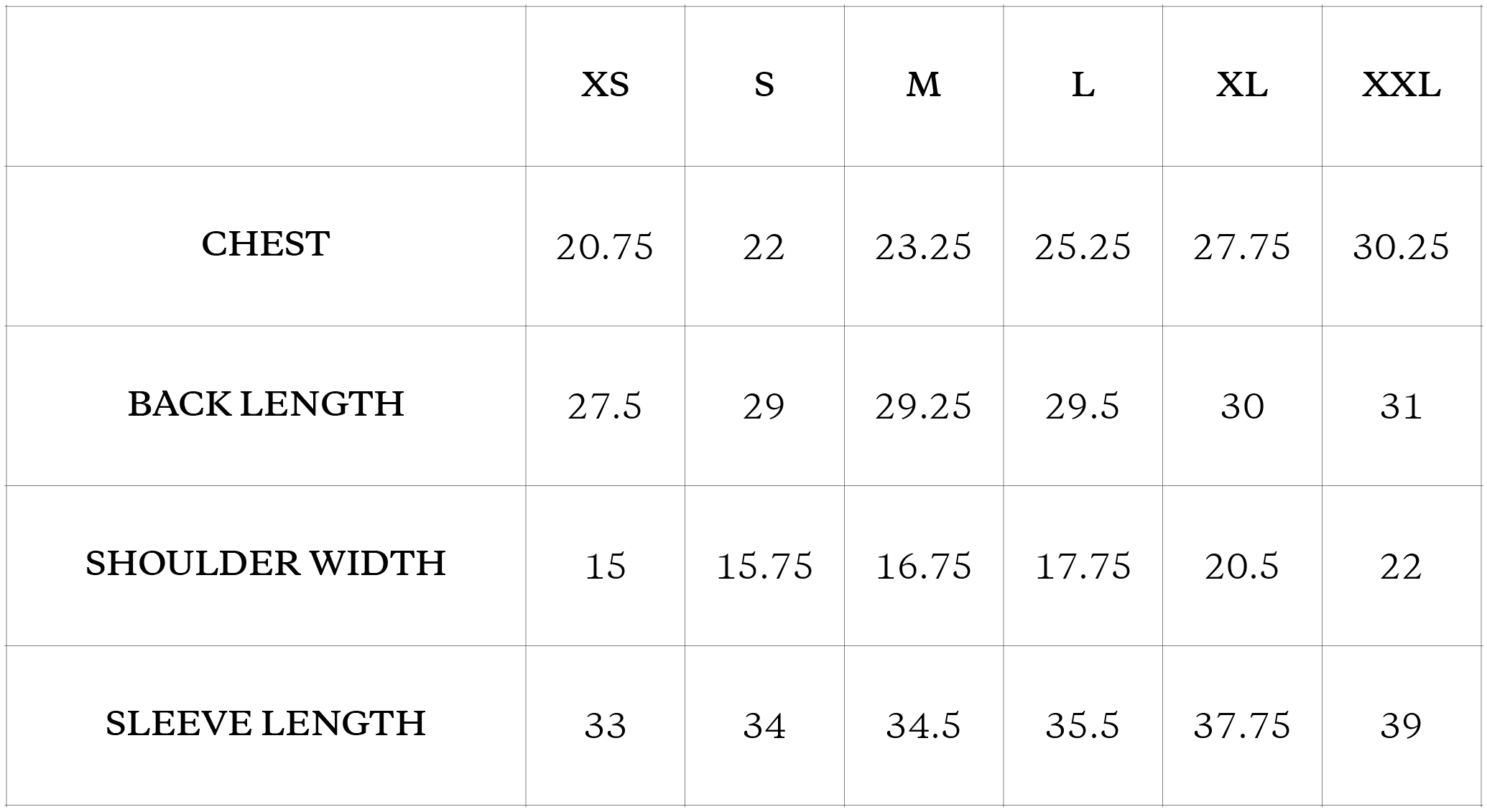 Size Chart