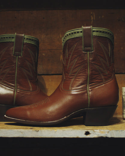 Brown/Sagebrush Calfskin Pee Wee Boots